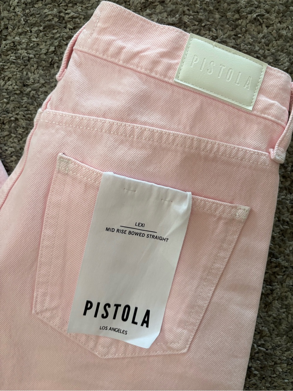 pistola Wide Leg High-Rise Jeans in Light Pink - Picture 2 of 6